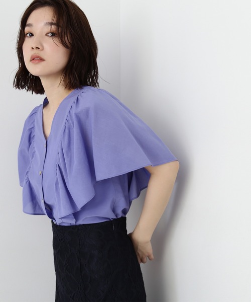NATURAL BEAUTY BASIC（ナチュラルビューティーベーシック）の「◇バタフライスリーブブラウス（シャツ/ブラウス・レディース・ブラック/ブルー/グリーン・MEDIUM/SMALL）」の17枚目の写真