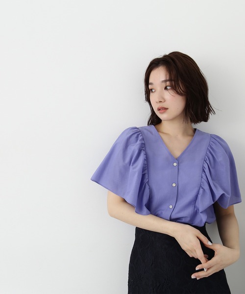 NATURAL BEAUTY BASIC（ナチュラルビューティーベーシック）の「◇バタフライスリーブブラウス（シャツ/ブラウス・レディース・ブラック/ブルー/グリーン・MEDIUM/SMALL）」の21枚目の写真