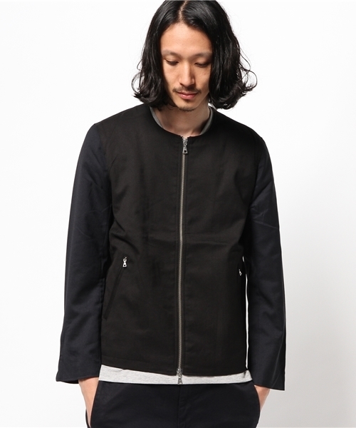 Lui's（ルイス）の「Lui's(ルイス) ノーカラーライダースブルゾン（ブルゾン・メンズ・ブラック/ネイビー・LARGE/MEDIUM/SMALL）」の15枚目の写真