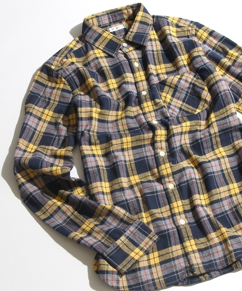 WEGO（ウィゴー）の「WEGO/レギュラーチェックネルシャツ（シャツ/ブラウス・メンズ・ホワイト系その他/レッド系その他/ブルー系その他/イエロー系その他・LARGE/MEDIUM）」の3枚目の写真