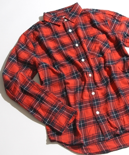 WEGO（ウィゴー）の「WEGO/レギュラーチェックネルシャツ（シャツ/ブラウス・メンズ・ホワイト系その他/レッド系その他/ブルー系その他/イエロー系その他・LARGE/MEDIUM）」の4枚目の写真