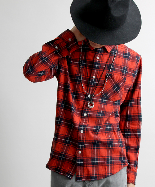 WEGO（ウィゴー）の「WEGO/レギュラーチェックネルシャツ（シャツ/ブラウス・メンズ・ホワイト系その他/レッド系その他/ブルー系その他/イエロー系その他・LARGE/MEDIUM）」の19枚目の写真