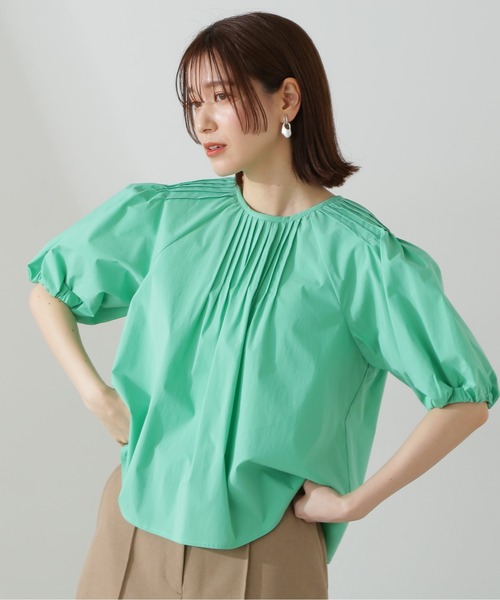 N.（N. Natural Beauty Basic）（エヌエヌナチュラルビューティーベーシック）の「◆ピンタックパフブラウス（シャツ/ブラウス・レディース・ライトグリーン/ブラック/オフホワイト・MEDIUM）」の12枚目の写真