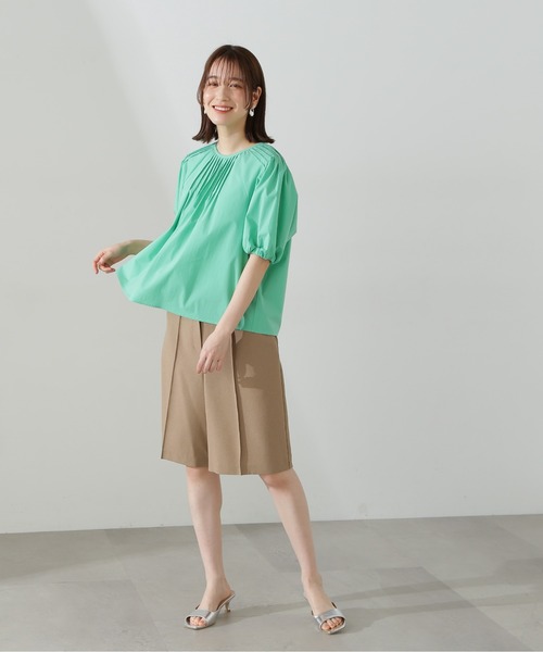 N.（N. Natural Beauty Basic）（エヌエヌナチュラルビューティーベーシック）の「◆ピンタックパフブラウス（シャツ/ブラウス・レディース・ライトグリーン/ブラック/オフホワイト・MEDIUM）」の14枚目の写真