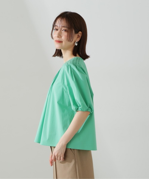N.（N. Natural Beauty Basic）（エヌエヌナチュラルビューティーベーシック）の「◆ピンタックパフブラウス（シャツ/ブラウス・レディース・ライトグリーン/ブラック/オフホワイト・MEDIUM）」の7枚目の写真
