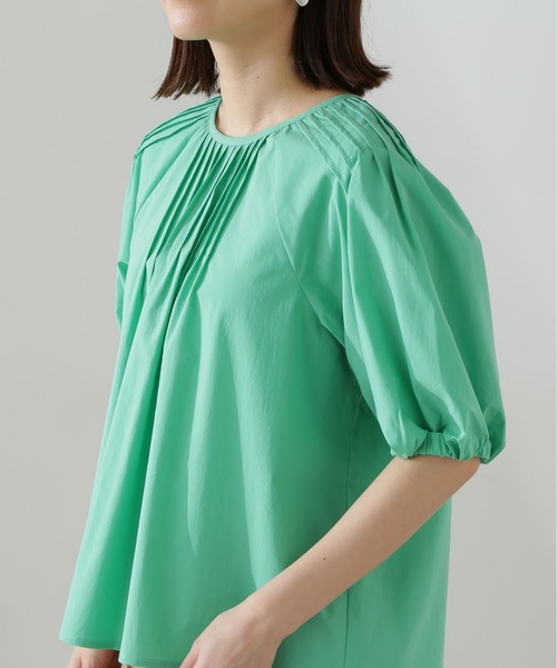 N.（N. Natural Beauty Basic）（エヌエヌナチュラルビューティーベーシック）の「◆ピンタックパフブラウス（シャツ/ブラウス・レディース・ライトグリーン/ブラック/オフホワイト・MEDIUM）」の10枚目の写真