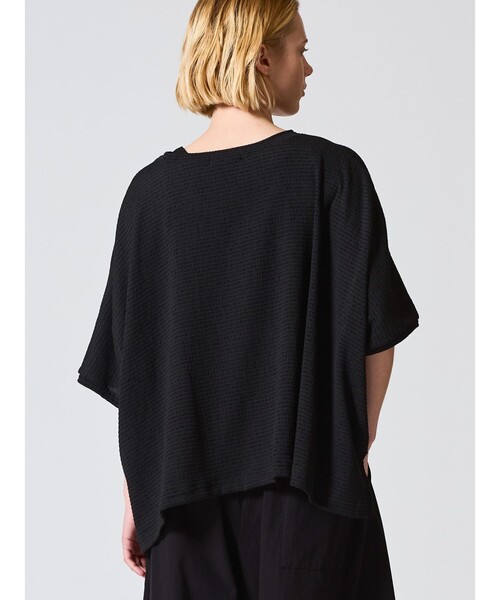 mizuiro ind クレープ素材 半袖シャツ 黒