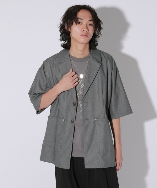 Anui（アニュイ）の「【UNISEX】クリアピケサマージャケット（テーラードジャケット・レディース・グレー/ブラック・MEDIUM）」の3枚目の写真