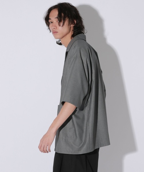 Anui（アニュイ）の「【UNISEX】クリアピケサマージャケット（テーラードジャケット・レディース・グレー/ブラック・MEDIUM）」の5枚目の写真