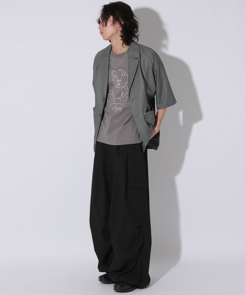 Anui（アニュイ）の「【UNISEX】クリアピケサマージャケット（テーラードジャケット・レディース・グレー/ブラック・MEDIUM）」の6枚目の写真