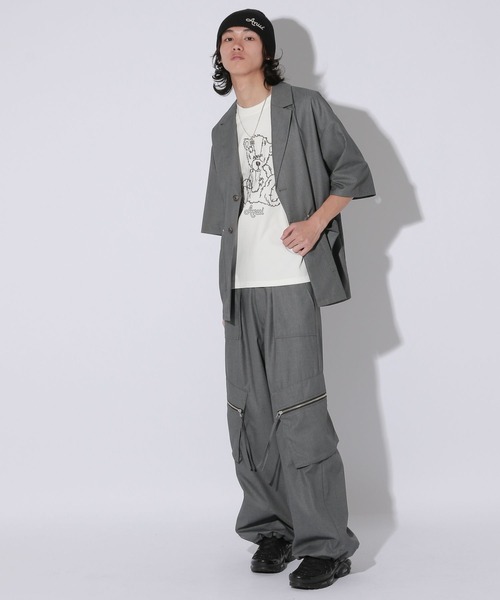 Anui（アニュイ）の「【UNISEX】クリアピケサマージャケット（テーラードジャケット・レディース・グレー/ブラック・MEDIUM）」の8枚目の写真