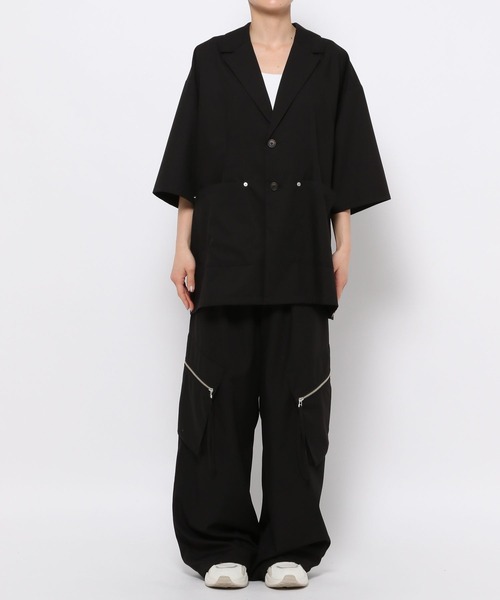 Anui（アニュイ）の「【UNISEX】クリアピケサマージャケット（テーラードジャケット・レディース・グレー/ブラック・MEDIUM）」の13枚目の写真