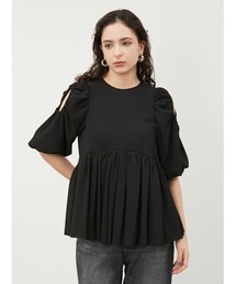 Mila Owen | 肩スリット袖ボリュームペプラムチュニック【手洗い可能】(Tシャツ/カットソー)