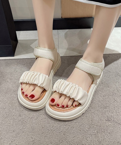Miniministore（ミニミニストア）の「厚底 スポーツサンダル 美脚 夏靴韓国風（サンダル・レディース・ブラック/アイボリー・22.5cm/23.5cm/24.5cm/24.0cm/25.0cm/23.0cm）」の5枚目の写真