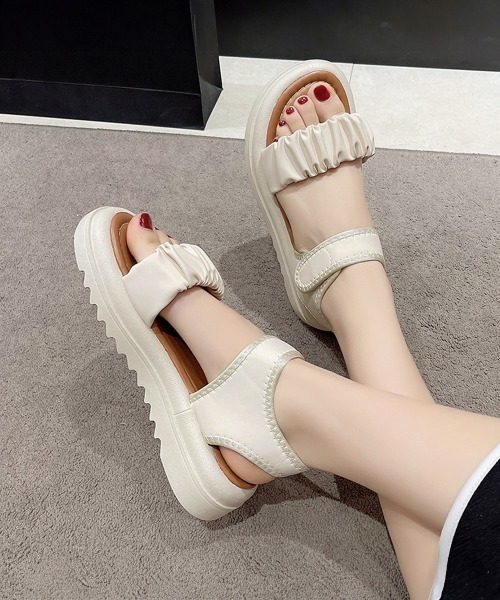 Miniministore（ミニミニストア）の「厚底 スポーツサンダル 美脚 夏靴韓国風（サンダル・レディース・ブラック/アイボリー・22.5cm/23.5cm/24.5cm/24.0cm/25.0cm/23.0cm）」の7枚目の写真