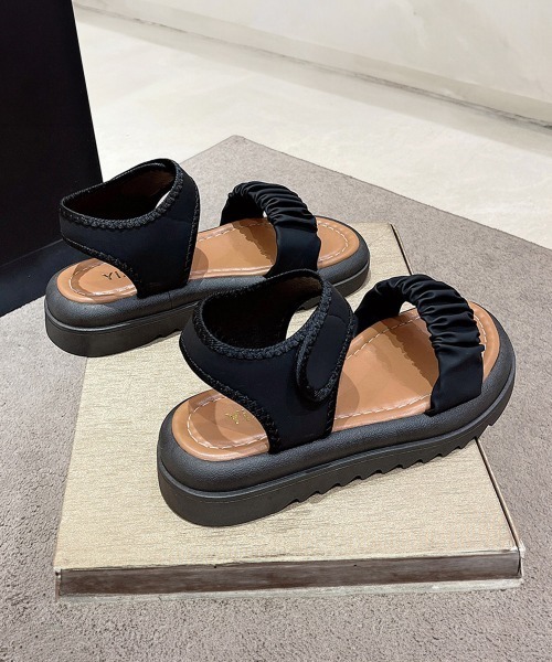Miniministore（ミニミニストア）の「厚底 スポーツサンダル 美脚 夏靴韓国風（サンダル・レディース・ブラック/アイボリー・22.5cm/23.5cm/24.5cm/24.0cm/25.0cm/23.0cm）」の15枚目の写真