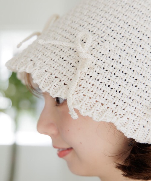 flower(フラワー)の「クロシェリボンハット(ハット・レディース・アイボリー・FREE)」の11枚目の写真