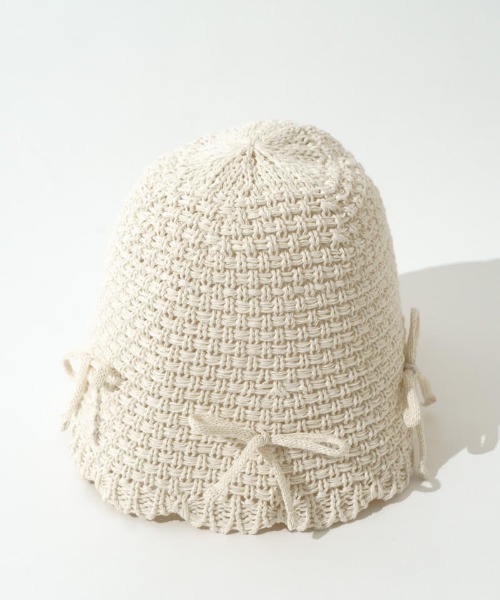 flower(フラワー)の「クロシェリボンハット(ハット・レディース・アイボリー・FREE)」の4枚目の写真