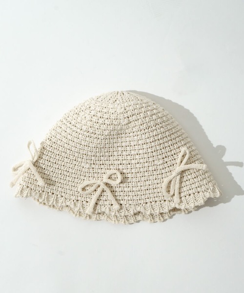 flower(フラワー)の「クロシェリボンハット(ハット・レディース・アイボリー・FREE)」の7枚目の写真