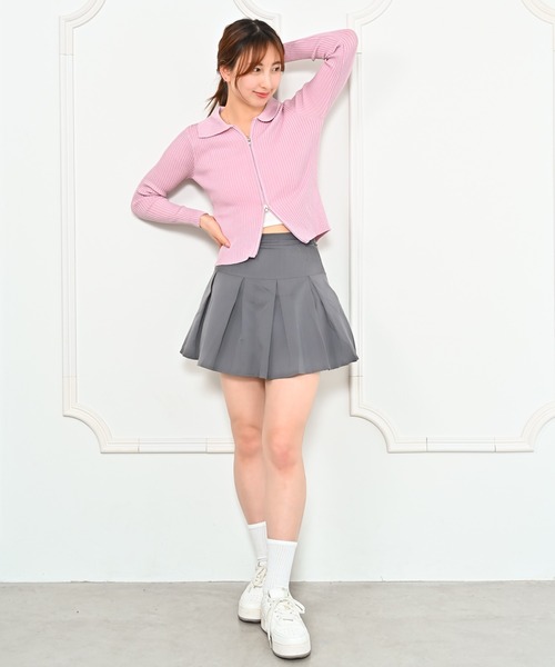 Alite cloth(アリーテクロス)の「リブ編みジップアップカーディガン(カーディガン/ボレロ・レディース・ホワイト/ピンク/ブラック・FREE)」の6枚目の写真
