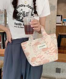 Liaa/チャック付き 花柄 ミニトートバッグ A18322