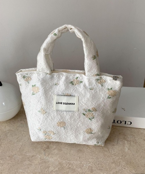 TONE SELECT GOODS(トーンセレクトグッズ)の「Liaa/チャック付き 花柄 ミニトートバッグ A18322(トートバッグ・レディース・ブルー/ピンク系2/ピンク系1/ホワイト/グリーン・FREE)」の13枚目の写真