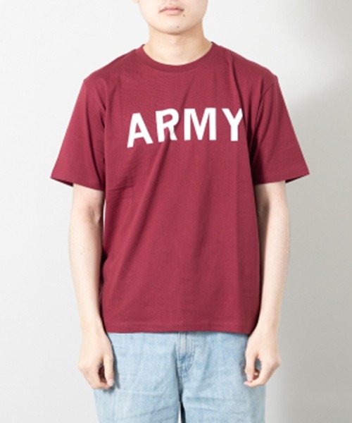 STYLEBLOCK（スタイルブロック）の「半袖プリントTシャツ(ARMY)（Tシャツ/カットソー・メンズ・ベージュ/カーキ/ワイン/杢グレー/ブラック/ホワイト・LL/L/M）」の6枚目の写真