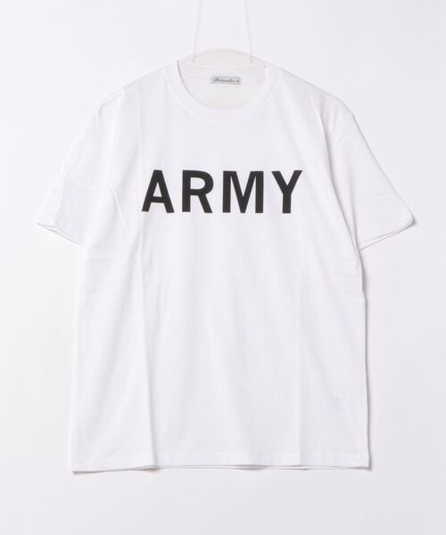 STYLEBLOCK（スタイルブロック）の「半袖プリントTシャツ(ARMY)（Tシャツ/カットソー・メンズ・ベージュ/カーキ/ワイン/杢グレー/ブラック/ホワイト・LL/L/M）」の8枚目の写真