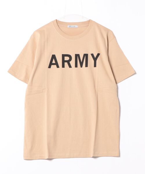 STYLEBLOCK（スタイルブロック）の「半袖プリントTシャツ(ARMY)（Tシャツ/カットソー・メンズ・ベージュ/カーキ/ワイン/杢グレー/ブラック/ホワイト・LL/L/M）」の11枚目の写真