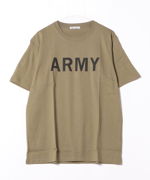 STYLEBLOCK（スタイルブロック）の「半袖プリントTシャツ(ARMY)（Tシャツ/カットソー・メンズ・ベージュ/カーキ/ワイン/杢グレー/ブラック/ホワイト・LL/L/M）」の12枚目の写真
