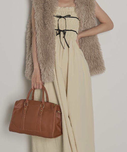 paravion（パラビオン）の「パイピングリボンキャミワンピース（ワンピース・レディース・ピンク/アイボリー・FREE）」の2枚目の写真