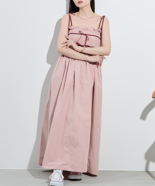 paravion（パラビオン）の「パイピングリボンキャミワンピース（ワンピース・レディース・ピンク/アイボリー・FREE）」の14枚目の写真