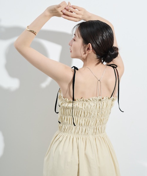 paravion（パラビオン）の「パイピングリボンキャミワンピース（ワンピース・レディース・ピンク/アイボリー・FREE）」の3枚目の写真