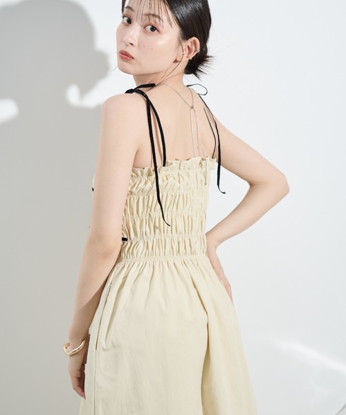 paravion（パラビオン）の「パイピングリボンキャミワンピース（ワンピース・レディース・ピンク/アイボリー・FREE）」の5枚目の写真