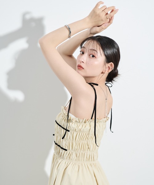 paravion（パラビオン）の「パイピングリボンキャミワンピース（ワンピース・レディース・ピンク/アイボリー・FREE）」の7枚目の写真