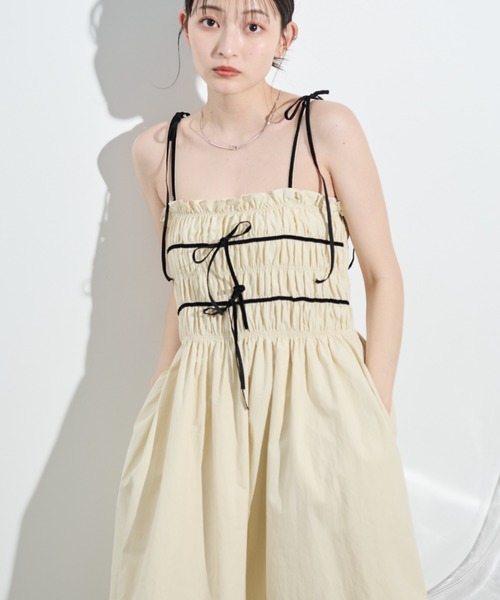 paravion（パラビオン）の「パイピングリボンキャミワンピース（ワンピース・レディース・ピンク/アイボリー・FREE）」の10枚目の写真