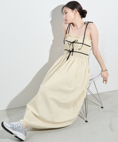 paravion（パラビオン）の「パイピングリボンキャミワンピース（ワンピース・レディース・ピンク/アイボリー・FREE）」の12枚目の写真