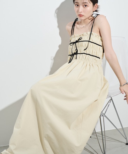 paravion（パラビオン）の「パイピングリボンキャミワンピース（ワンピース・レディース・ピンク/アイボリー・FREE）」の13枚目の写真