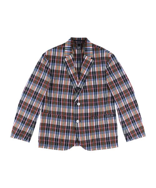 ZOY(ゾーイ)の「MENS クールマックスサッカー ジャケット(テーラードジャケット・メンズ・チェック/ブラック系・3/2/1/4)」の3枚目の写真