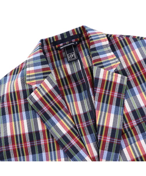 ZOY(ゾーイ)の「MENS クールマックスサッカー ジャケット(テーラードジャケット・メンズ・チェック/ブラック系・3/2/1/4)」の5枚目の写真
