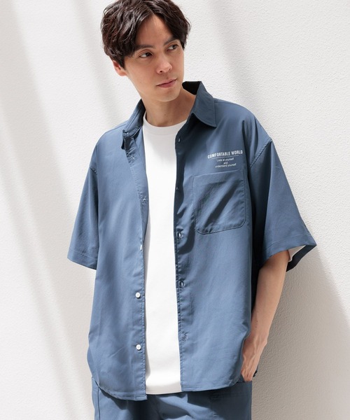 LAKOLE（ラコレ）の「吸水速乾【2点SET】ロゴシャツショーツセットアップ / 113354（シャツ/ブラウス・メンズ・ブルー/ブラック/サンドグレー・MEDIUM/LARGE/X-LARGE）」の9枚目の写真