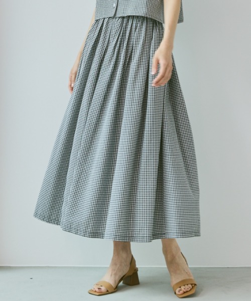 Libra Cue（リブラ キュー）の「タックロングスカート（スカート・レディース・ドット/チェック・FREE）」の14枚目の写真