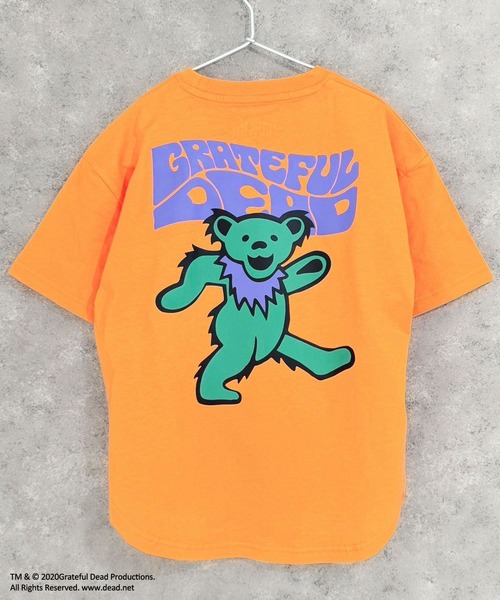 Grateful Dead（グレイトフルデッド）の「【 GRATEFUL DEAD / グレイトフル・デッド 】 デッド・ベア キャラクタープリント ラウンドヘム/レギュラーヘム オーバーサイズTシャツ 半袖 コットン100% キッズ（Tシャツ/カットソー・キッズ・チャコール/ネイビー系/ブラック系/ベージュ系/ホワイト系/ダークグリーン/ベージュ/オフホワイト/オレンジ/パープル/ホワイト系2/ブラック系2・110/140/130/120/160/150）」の12枚目の写真