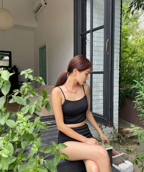 Ritzy（リッツィー）の「キャミソール ハイウエストビキニ 水着（水着・レディース・イエロー系/グレー系/ブラック・M/L/XL）」の8枚目の写真