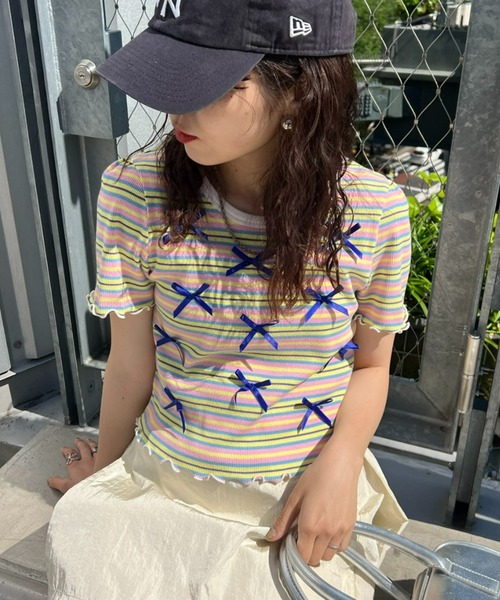【HELLO.SANFRANCISCO】リボンデニムシャツ HELLO.SANFRANCISCO／リボンデニムシャツ - トップス公式 ストア