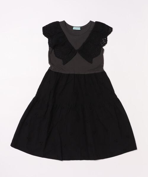 HAKKA KIDS（ハッカキッズ）の「スカラップレースノースリーブワンピース（ワンピース・キッズ・ピンク/ブラック・120cm/130cm）」の4枚目の写真
