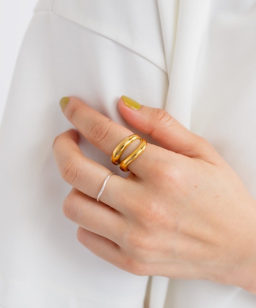 RIVE DROITE（リヴドロワ）の「R.good/ダブルサークルリング（リング・レディース・ゴールド・FREE）」の2枚目の写真