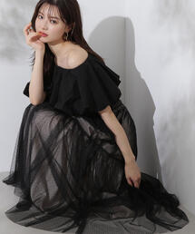 PROPORTION BODY DRESSING | 斜めティアードチュールスカート / 1214220701(スカート)