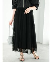 Te chichi | メッシュフレアスカート(スカート)