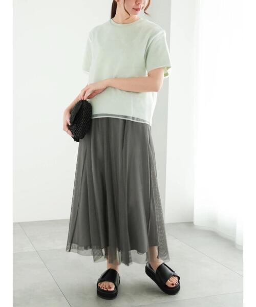 Te chichi（テチチ）の「メッシュフレアスカート（スカート・レディース・ブラック/グレー・F）」の5枚目の写真